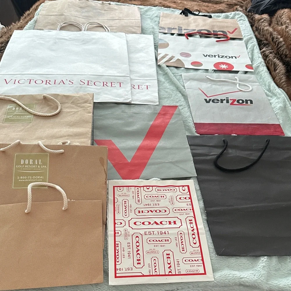 13 Assorted Empty Paper Gift Bags